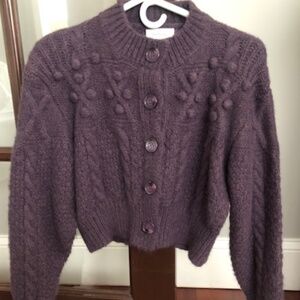 Cropped cardigan sweater